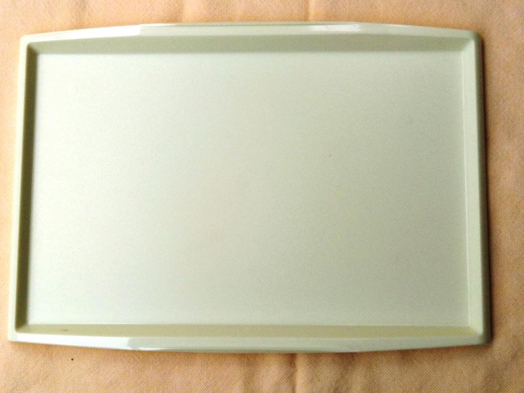 Rectangular plastic tray