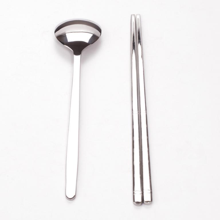 Stainless steel spoon and chopsticks
